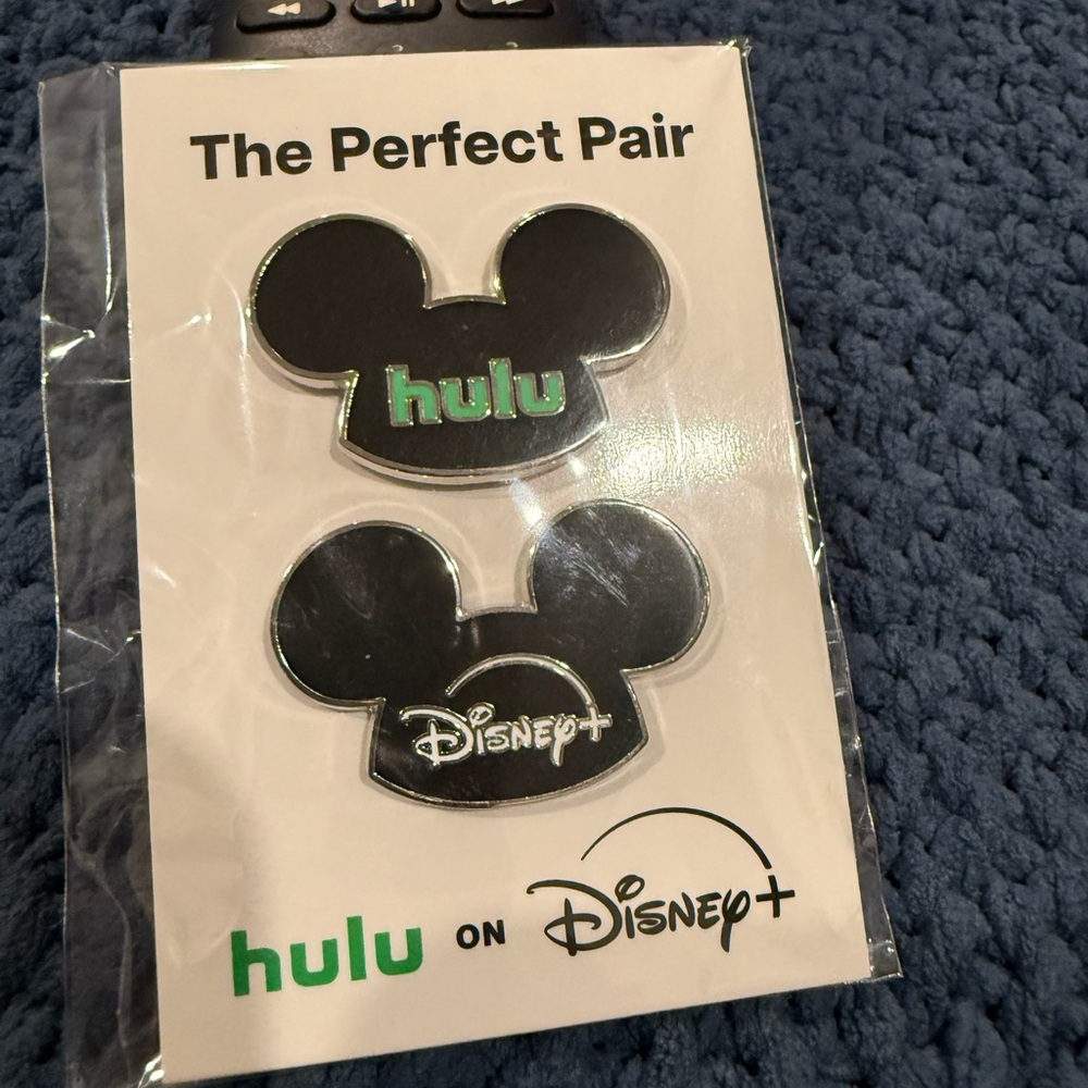 Hulu and Disney+ Black Pin Set